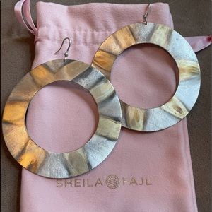Sheila Fajl Silver Extra Large Shawn Earrings